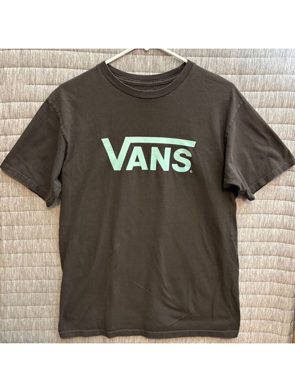 Vans Classic Black T-Shirt with Mint Logo Men's Medium Short Sleeve Off the Wall